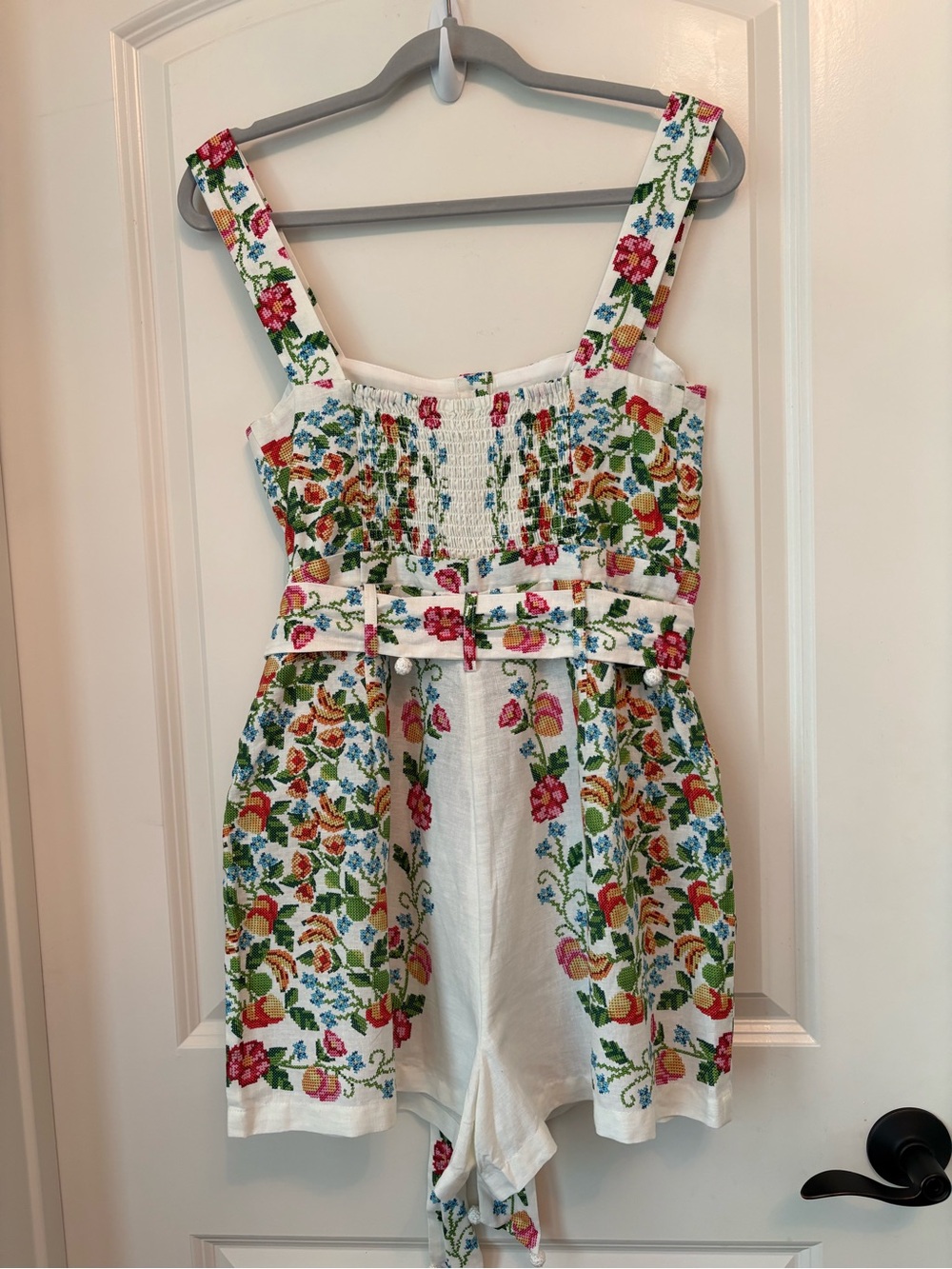 Farm Rio Off-White Tropical Romance Romper Medium NWTs - Picture 4 of 9